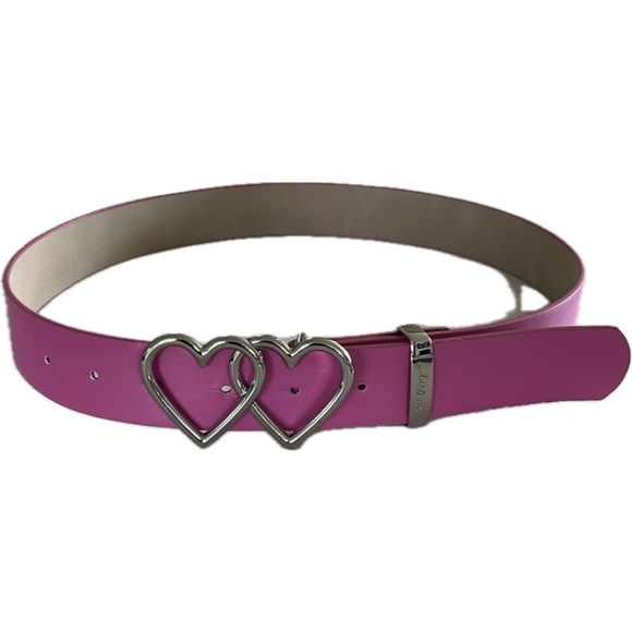 Betsy Johnson, cute fuchsia double heart belt - Picture 1 of 8
